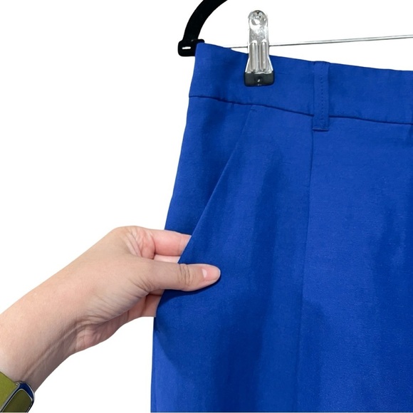 NEW DOROTHEE SCHUMACHER High Waist Linen Resort Trousers Cobalt Blue Sz L - Picture 4 of 6